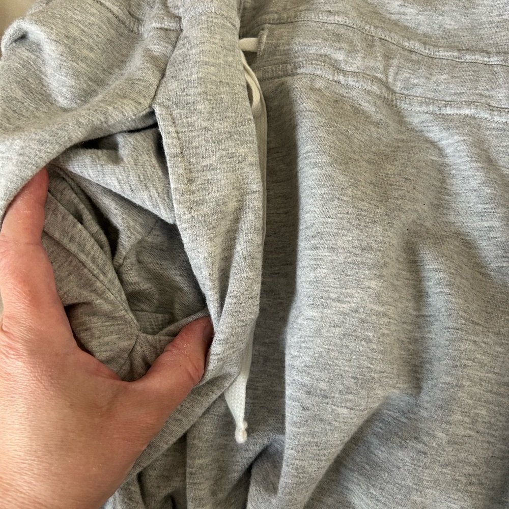 Aerie Weekend Sweatsuit Jumpsuit Gray Drawstring Wide Leg Button Women Size XL - Picture 5 of 10